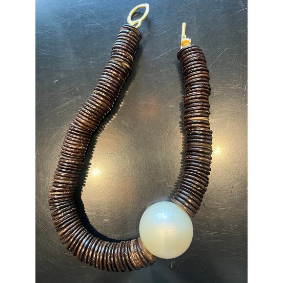 BOUTIQUE Coconut Shell with Faux Pearl Necklace - Picture 7 of 8